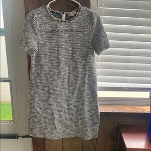 Elegant Gray Tweed Dress